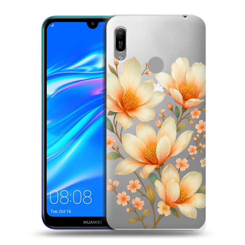 Пластиковый чехол на Huawei Y6 (2019) с принтом Цветы Пластиковый чехол на Huawei Y6 (2019) с принтом Цветы