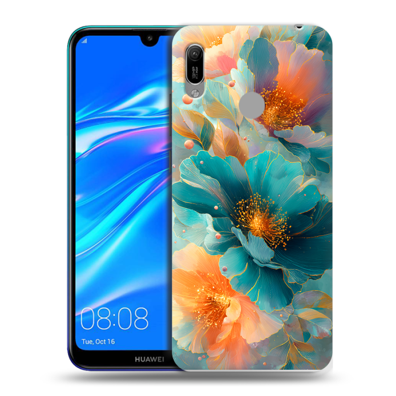 Пластиковый чехол на Huawei Y6 (2019) с принтом Цветы Пластиковый чехол на Huawei Y6 (2019) с принтом Цветы