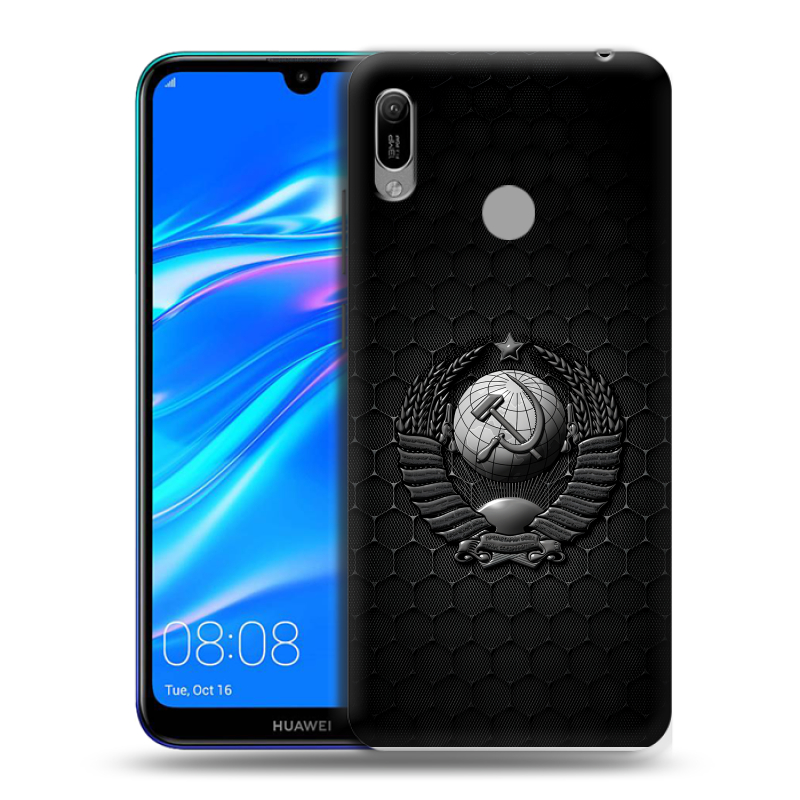Пластиковый чехол на Huawei Y6 (2019) с принтом Герб Флаг СССР Пластиковый чехол на Huawei Y6 (2019) с принтом Герб Флаг СССР