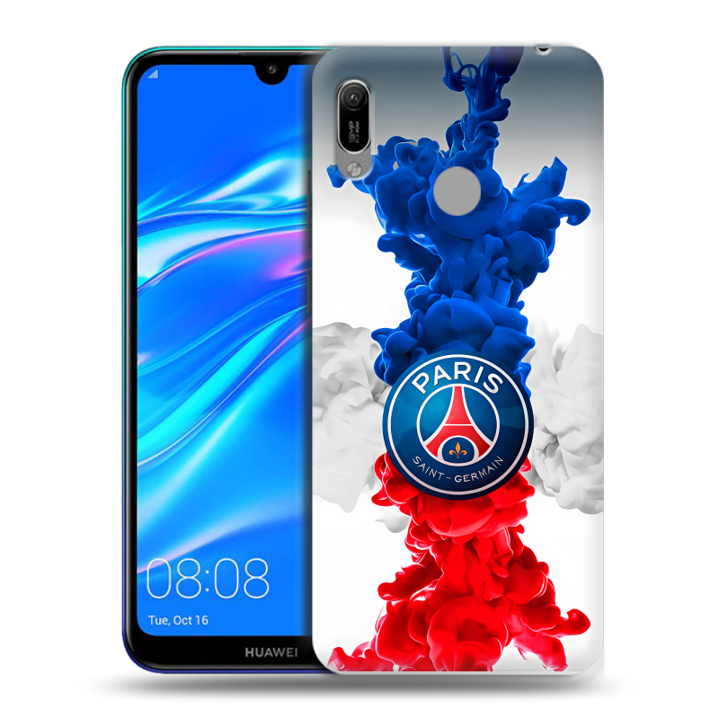 Силиконовый противоударный чехол на Huawei Y6 (2019) с принтом PSG ПСЖ Силиконовый противоударный чехол на Huawei Y6 (2019) с принтом PSG ПСЖ