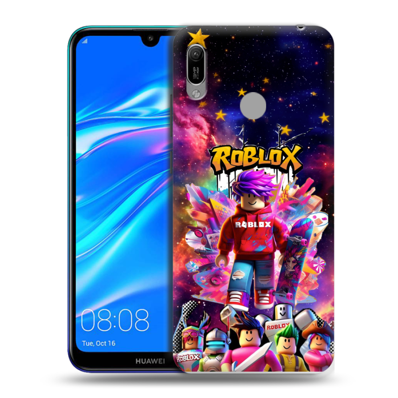 Пластиковый чехол на Huawei Y6 (2019) с принтом Roblox Роблокс Пластиковый чехол на Huawei Y6 (2019) с принтом Roblox Роблокс