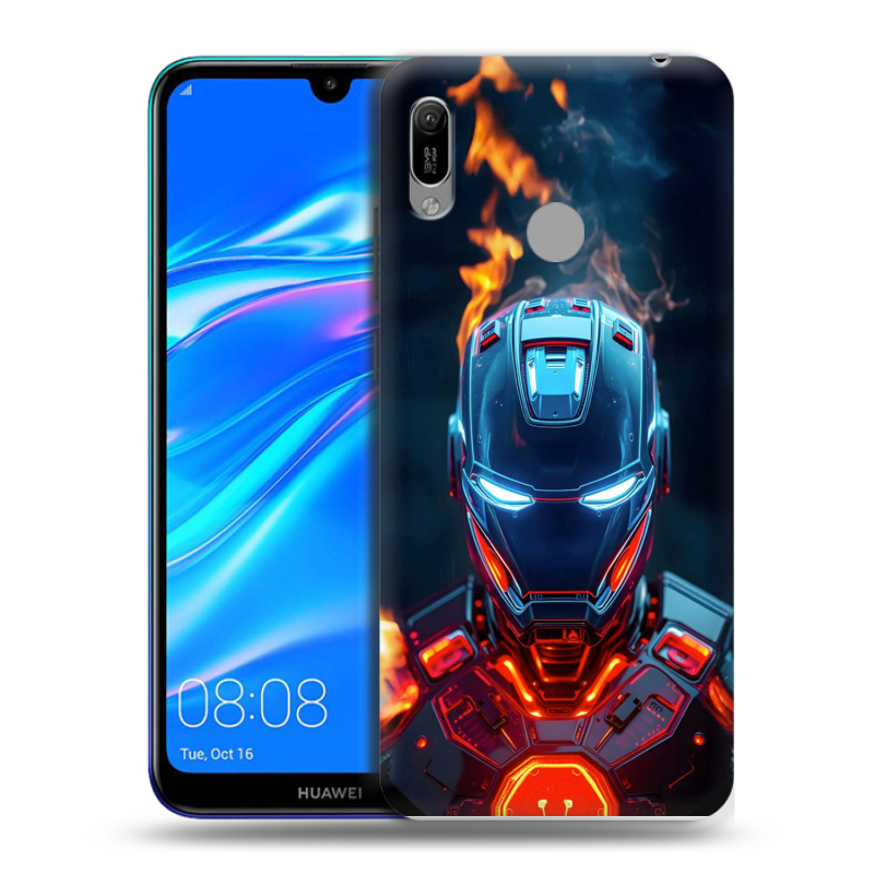 Пластиковый чехол на Huawei Y6 (2019) с принтом IronMan Железный человек Пластиковый чехол на Huawei Y6 (2019) с принтом IronMan Железный человек