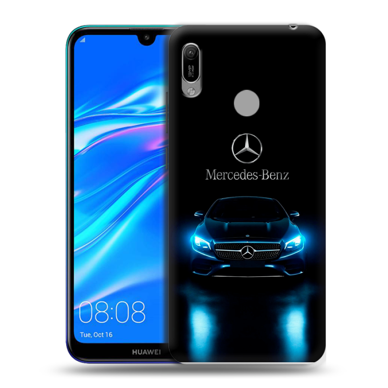 Силиконовый противоударный чехол на Huawei Y6 (2019) с принтом Mercedes Мерседес Силиконовый противоударный чехол на Huawei Y6 (2019) с принтом Mercedes Мерседес