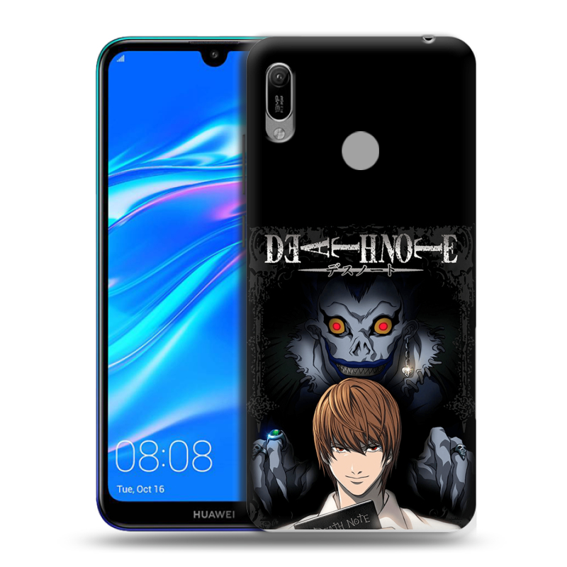Силиконовый противоударный чехол на Huawei Y6 (2019) с принтом Death note Тетрадь смерти Силиконовый противоударный чехол на Huawei Y6 (2019) с принтом Death note Тетрадь смерти