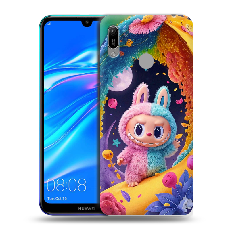 Силиконовый противоударный чехол на Huawei Y6 (2019) с принтом Labubu Лабубу Силиконовый противоударный чехол на Huawei Y6 (2019) с принтом Labubu Лабубу