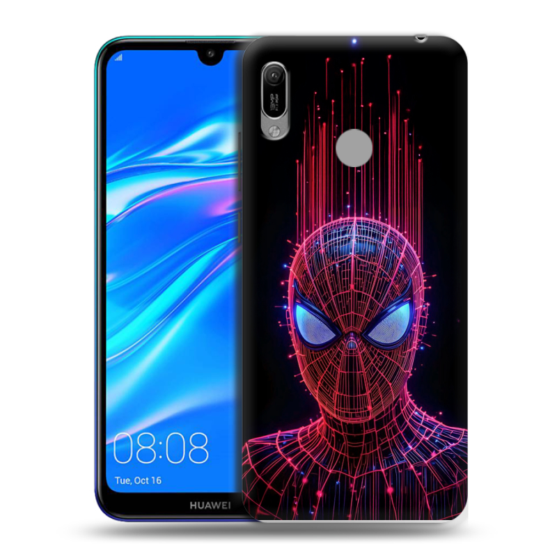 Пластиковый чехол на Huawei Y6 (2019) с принтом Spiderman Человек паук Пластиковый чехол на Huawei Y6 (2019) с принтом Spiderman Человек паук
