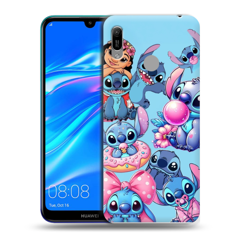 Пластиковый чехол на Huawei Y6 (2019) с принтом Лило и Стич Пластиковый чехол на Huawei Y6 (2019) с принтом Лило и Стич
