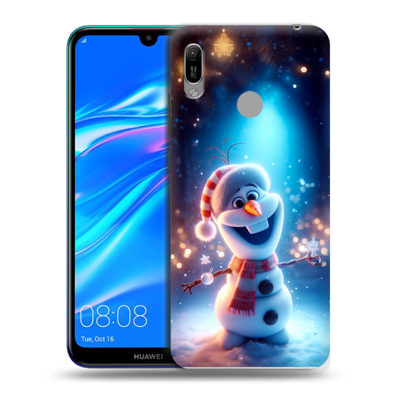 Силиконовый противоударный чехол на Huawei Y6 (2019) с принтом Новый год Силиконовый противоударный чехол на Huawei Y6 (2019) с принтом Новый год