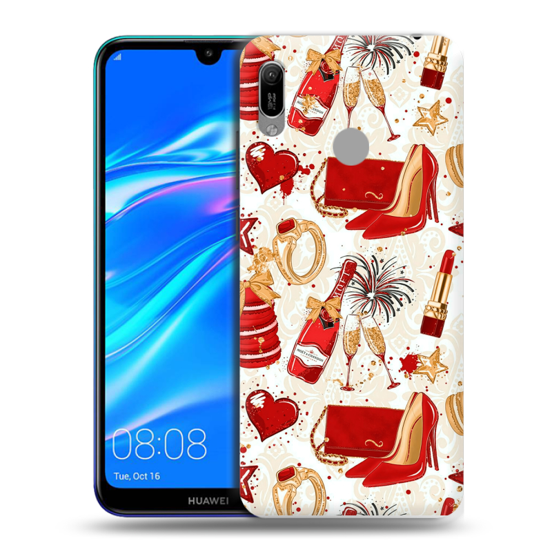 Пластиковый чехол на Huawei Y6 (2019) с принтом Новый год Пластиковый чехол на Huawei Y6 (2019) с принтом Новый год