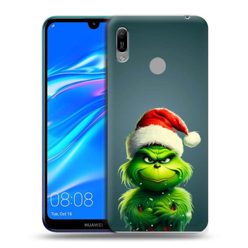 Силиконовый противоударный чехол на Huawei Y6 (2019) с принтом Новый год Силиконовый противоударный чехол на Huawei Y6 (2019) с принтом Новый год