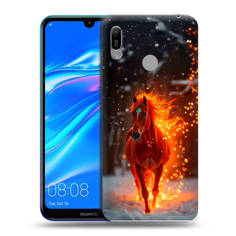 Пластиковый чехол на Huawei Y6 (2019) с принтом Новый год Пластиковый чехол на Huawei Y6 (2019) с принтом Новый год