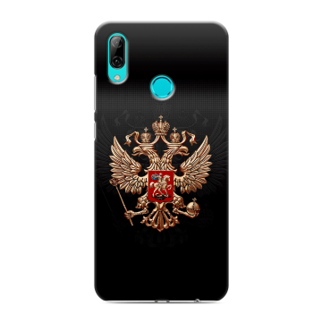Силиконовый противоударный чехол на Huawei Y7 (2019) с принтом Герб России