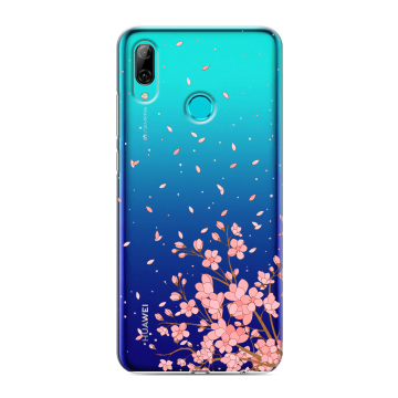 Силиконовый противоударный чехол на Huawei Y7 (2019) с принтом Ветка сакуры Силиконовый противоударный чехол на Huawei Y7 (2019) с принтом Ветка сакуры