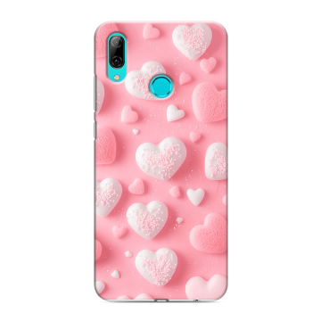 Силиконовый противоударный чехол на Huawei Y7 (2019) с принтом Сердечки Силиконовый противоударный чехол на Huawei Y7 (2019) с принтом Сердечки