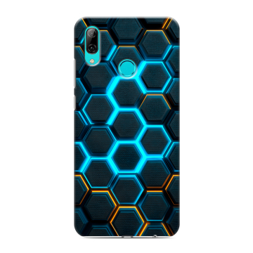 Силиконовый противоударный чехол на Huawei Y7 (2019) с принтом Неоновые соты