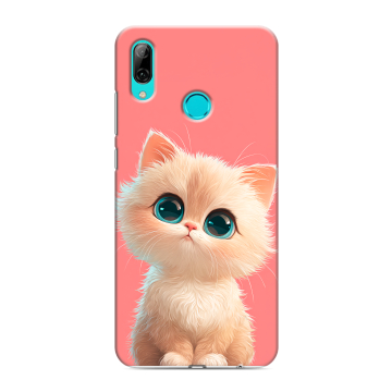 Силиконовый противоударный чехол на Huawei Y7 (2019) с принтом Розовый котенок