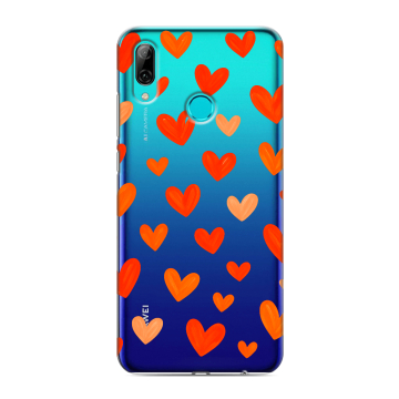 Силиконовый противоударный чехол на Huawei Y7 (2019) с принтом Сердечки
