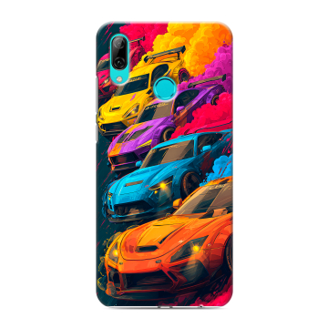Силиконовый противоударный чехол на Huawei Y7 (2019) с принтом Тачки