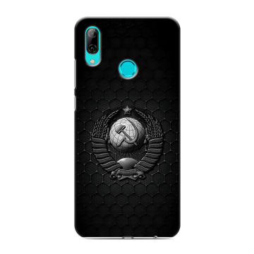 Силиконовый противоударный чехол на Huawei Y7 (2019) с принтом Герб Флаг СССР