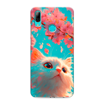 Силиконовый противоударный чехол на Huawei Y7 (2019) с принтом Красивый кот