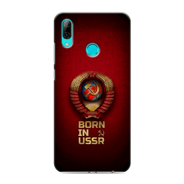 Силиконовый противоударный чехол на Huawei Y7 (2019) с принтом Флаг Герб СССР