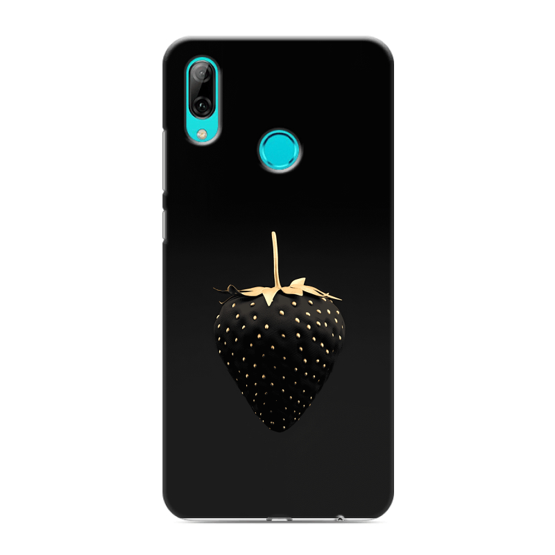 Силиконовый противоударный чехол на Huawei Y7 (2019) с принтом Черная клубника Силиконовый противоударный чехол на Huawei Y7 (2019) с принтом Черная клубника