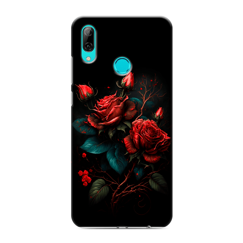 Силиконовый противоударный чехол на Huawei Y7 (2019) с принтом Розы красные Силиконовый противоударный чехол на Huawei Y7 (2019) с принтом Розы красные