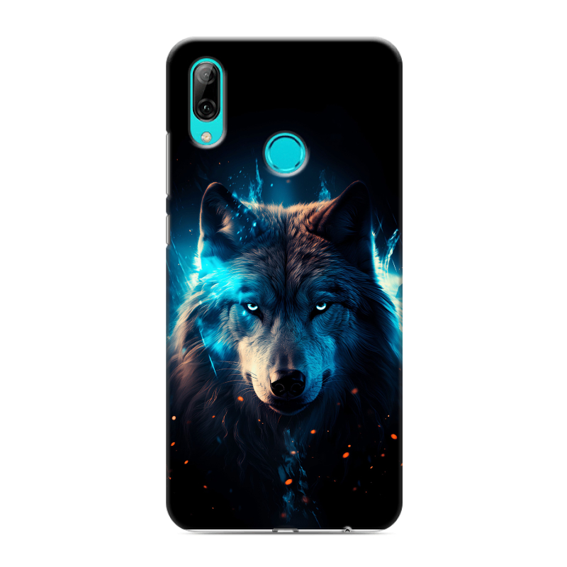 Пластиковый чехол на Huawei Y7 (2019) с принтом Волк ночной Пластиковый чехол на Huawei Y7 (2019) с принтом Волк ночной