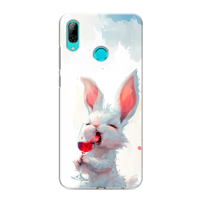 Силиконовый противоударный чехол на Huawei Y7 (2019) с принтом кролик зайчик Силиконовый противоударный чехол на Huawei Y7 (2019) с принтом кролик зайчик