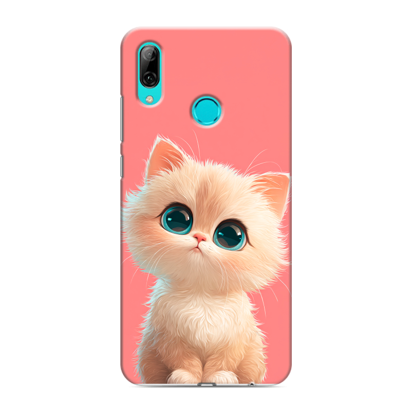 Пластиковый чехол на Huawei Y7 (2019) с принтом Розовый котенок Пластиковый чехол на Huawei Y7 (2019) с принтом Розовый котенок
