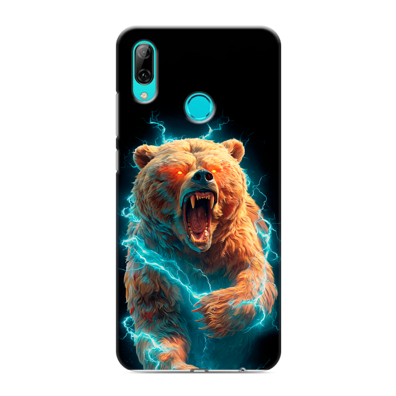 Силиконовый противоударный чехол на Huawei Y7 (2019) с принтом Медведь Силиконовый противоударный чехол на Huawei Y7 (2019) с принтом Медведь