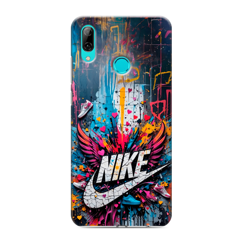 Силиконовый противоударный чехол на Huawei Y7 (2019) с принтом Nike Найк Силиконовый противоударный чехол на Huawei Y7 (2019) с принтом Nike Найк