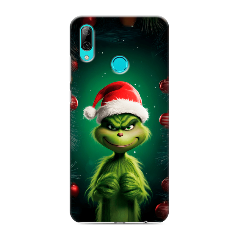 Силиконовый противоударный чехол на Huawei Y7 (2019) с принтом Гринч Новый год Рождество Силиконовый противоударный чехол на Huawei Y7 (2019) с принтом Гринч Новый год Рождество