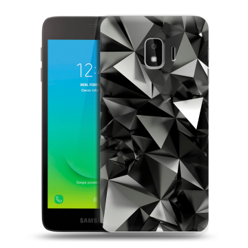 Силиконовый противоударный чехол на Samsung Galaxy J2 Core с принтом Черные кристаллы Силиконовый противоударный чехол на Samsung Galaxy J2 Core с принтом Черные кристаллы