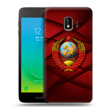 Силиконовый противоударный чехол на Samsung Galaxy J2 Core с принтом Герб СССР Силиконовый противоударный чехол на Samsung Galaxy J2 Core с принтом Герб СССР