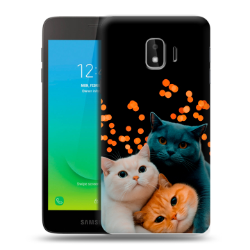Силиконовый противоударный чехол на Samsung Galaxy J2 Core с принтом Кошки Силиконовый противоударный чехол на Samsung Galaxy J2 Core с принтом Кошки