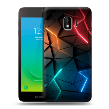 Силиконовый противоударный чехол на Samsung Galaxy J2 Core с принтом Абстракция неон Силиконовый противоударный чехол на Samsung Galaxy J2 Core с принтом Абстракция неон