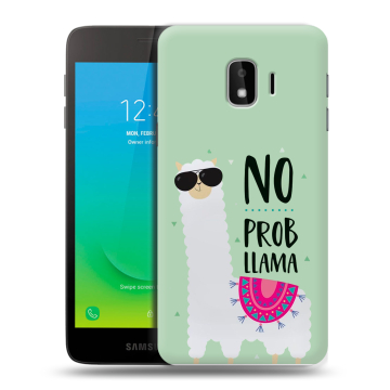 Силиконовый противоударный чехол на Samsung Galaxy J2 Core с принтом Лама Силиконовый противоударный чехол на Samsung Galaxy J2 Core с принтом Лама