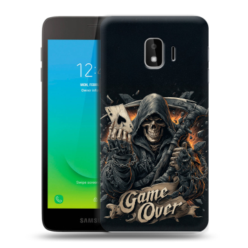 Силиконовый противоударный чехол на Samsung Galaxy J2 Core с принтом Скелет карты Силиконовый противоударный чехол на Samsung Galaxy J2 Core с принтом Скелет карты
