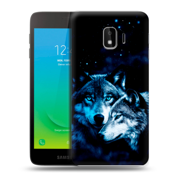 Силиконовый противоударный чехол на Samsung Galaxy J2 Core с принтом Волки Силиконовый противоударный чехол на Samsung Galaxy J2 Core с принтом Волки