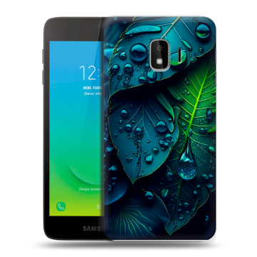 Силиконовый противоударный чехол на Samsung Galaxy J2 Core с принтом Листья Силиконовый противоударный чехол на Samsung Galaxy J2 Core с принтом Листья