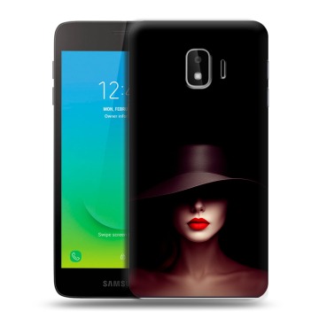 Силиконовый противоударный чехол на Samsung Galaxy J2 Core с принтом Девушка в шляпе Силиконовый противоударный чехол на Samsung Galaxy J2 Core с принтом Девушка в шляпе