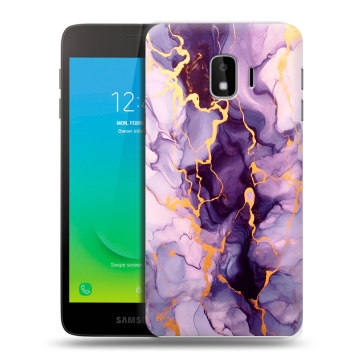Силиконовый противоударный чехол на Samsung Galaxy J2 Core с принтом Мрамор Силиконовый противоударный чехол на Samsung Galaxy J2 Core с принтом Мрамор
