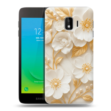 Силиконовый противоударный чехол на Samsung Galaxy J2 Core с принтом Цветы Силиконовый противоударный чехол на Samsung Galaxy J2 Core с принтом Цветы