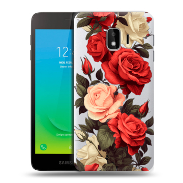 Силиконовый противоударный чехол на Samsung Galaxy J2 Core с принтом Розы Силиконовый противоударный чехол на Samsung Galaxy J2 Core с принтом Розы