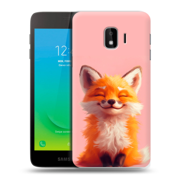 Силиконовый противоударный чехол на Samsung Galaxy J2 Core с принтом милая лиса Силиконовый противоударный чехол на Samsung Galaxy J2 Core с принтом милая лиса