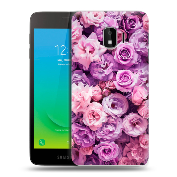Силиконовый противоударный чехол на Samsung Galaxy J2 Core с принтом лавандовые розы