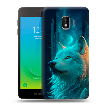 Силиконовый противоударный чехол на Samsung Galaxy J2 Core с принтом бабочки саккура Силиконовый противоударный чехол на Samsung Galaxy J2 Core с принтом бабочки саккура