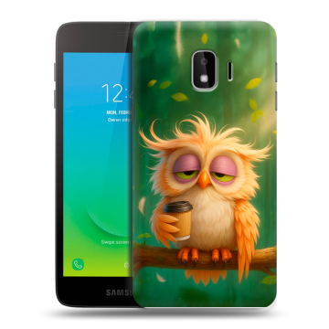 Силиконовый противоударный чехол на Samsung Galaxy J2 Core с принтом сова Силиконовый противоударный чехол на Samsung Galaxy J2 Core с принтом сова