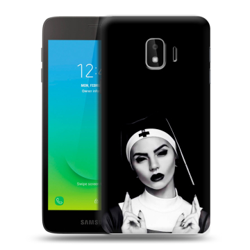 Силиконовый противоударный чехол на Samsung Galaxy J2 Core с принтом монашка Силиконовый противоударный чехол на Samsung Galaxy J2 Core с принтом монашка